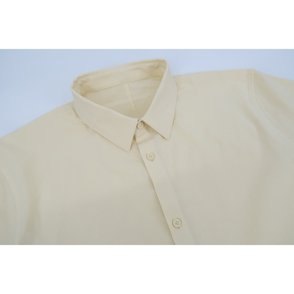 Lululemon Airing Easy Shirt Mens XL‎ Yellow Grid Short Sleeve Button Up